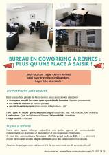 1 place petit espace de co-working / centre rennes